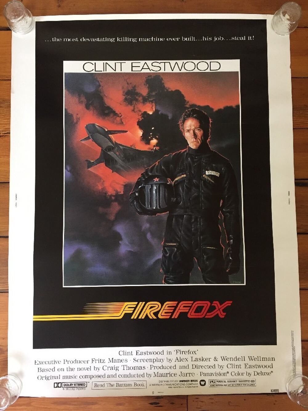 Vtg Original 1982 Clint Eastwood Firefox Action Movie Film Poster USA Lithograph